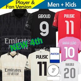 23 24 Maglia ac Milan Giroud Rafa Leao Pulisic 4th Soccer Jersey Kid Kit 2023 2024 hom