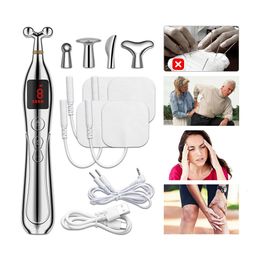 5 Head Electric Acupuncture Point Massage Pen Electronic Meridian Energy Tool Body Back Neck Leg Therapy Massager Pain Relief 240202