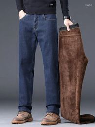 Men's Jeans Winter Fleece For Men Clothing Pants Baggy Pant Y2k Casual Cargo