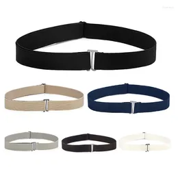Belts 1pc Canvas Invisible Belt Buckle Plastic Elastic Women Men Adjustable Fashion