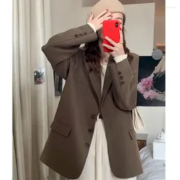 Women's Suits Chic Loose Black Women Blazer Autumn Single-breasted Female Suit Jacket Full Sleeve Outwear Blaser Femme Clothing