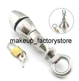 Massage Newest Design Stainless Steel Anal Lock Dilator Openable Plugs Heavy Anus Beads Sex Toys Adult Game8402686
