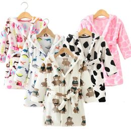 Children Bath Robes Flannel Winter Kids Sleepwear Robe Infant Pijamas Nightgown For Boys Girls Pyjamas 10-2 Years Baby Clothes 240130