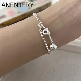 Link Bracelets ANENJERY Knotted Small Ball Bracelet For Women Cuff Holiday Gifts Party Jewellery Granddaughter Birthday