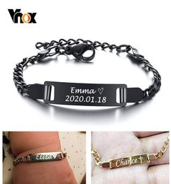 Anti Allergy Stainless Steel Bracelets for Baby Babi Customise Name Birth ID Bar Personalised Girls Boys Child Unique Gift4271209