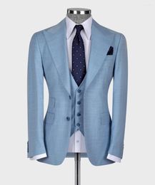 Men's Suits Male Blazer Costume Homme Mens Sets Terno Masculino Slim Fit Business Elegant Dress Wedding Groom Prom 3 Pcs