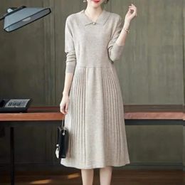 Crochet Cover Up Women's Dresses Midi Solid Female Dress Knee Length Knit Party Prom Formal Y2k Elegant Clothing 240124