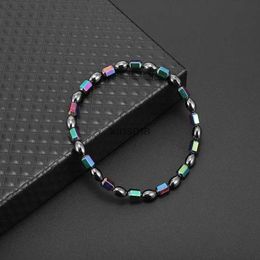 Anklets Korean Personality Magnet Foot Chain Colored Beaded Anklet For Women Men Healthy Magnetic Therapy Party Birthday Gift For Family YQ240208