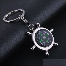 Jewelry Engraved Compass Metal Pendant Keychain Practical Company Activity Gift Drop Delivery Wedding Party Events Accessories Dhnnw