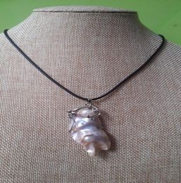 beautiful huge 50mm natural baroque south sea pink purple mermaid pearl pendant necklace2425321