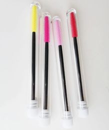 Disposable Silicone Eyelash Brushes Portable Eyelash Applicator Mascara Wand with Tube7555143