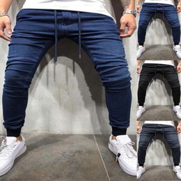 Men's Jeans 559 Stretch Girl Jelly Sandal Slim Men Mens Fashion Casual Straight Pocket Drawstring Waist Solid Color Toe Pants