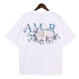 Summer Men T Shirts Women Amaris Designer Printed Tops Tees Fashion Man T-shirt Quality Cotton Casual Short Sleeve Luxury Hip Hop Streetwear Tshirts Amiris WHITE jv40