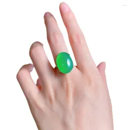 Cluster Rings SpringLady 925 Sterling Silver Oval Cut 15 20mm Jade For Women Fine Engagement Wedding Party Jewelry Gifts