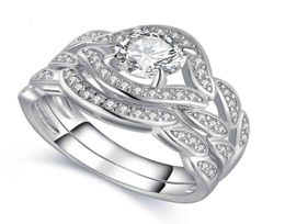 ring 2017 New Arrilval Fashion Jewellery 10KT White Gold Filled Topaz CZ Gemstones Engagement Wedding Bridal Ring Set Size 5115074395