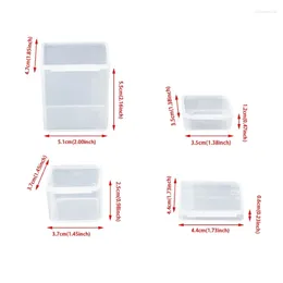 Storage Bottles 50LD Small Square Clear Plastic Jewellery Boxes Beads Crafts For Case Container