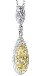 Luxurious Group Set with Imitation American Dcolor Moissanite Pendant Pear Shaped Topaz Pink Diamond Necklace for Women4934798