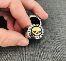 5pcslot Size 713 Motorbiker Style Newest Golden Biker Ring 316L Stainless Steel Cool Men Boys Motorcycles Rider Ring4514663