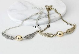 20PCS Vintage Golden Snitch Pocket Charms Bracelet Bangle Wings Cintage Wristband Fine Jewellery Bracelet For Women Girls Bijoux Ac78853440