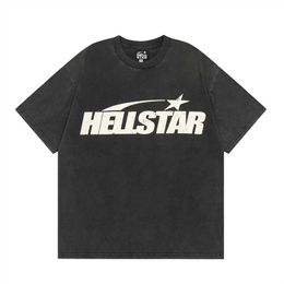 Hellstar T Shirt Washed Mens Womens Designer T Shirts Graphic Tee Hipster Street Graffiti Letter Printed Vintage Black Loose Fitting Plus Size T-shirts 114
