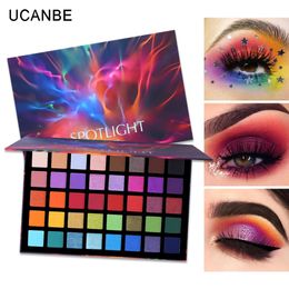 UCANBE Spotlight 40 Colour Eye Shadow Palette Colourful Artist Shimmer Glitter Matte Pigmented Powder Pressed Eyeshadow Makeup Kit 240123