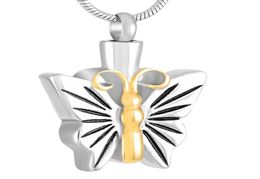 IJD9276 Stainless Steel Butterfly for Ashes Memorial Urn Fashion Pendant Necklace Cremation Keepsake with Chain Jewelry9419450