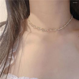 Choker Simple Women Round Beads Fashion Jewellery Clavicle Chain Crystal Necklace