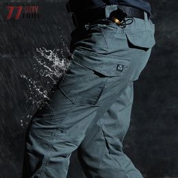 Mens Elasticity Tactical Cargo Pants Outdoor Urban Commute Comfortable Waterproof Multi-pocket Climbing Hiking Casual Pants Male 240125