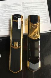 New Unlocked Luxury Gold Signature Phones Slider dual sim card MobilePhone stainless steel body MP3 bluetooth 8800 metal Ceramics 8722875