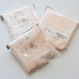 Towel Package Quality Afternoon Tea Cut Edge Cotton Yarn Dyed Jacquard Twistless Embroidery Small Square Wedding Gift