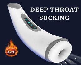 Sex Toy Massager Real Air Sucking Heating Fake Cunt Automatic Vacuum Erotic Oral Blowjob Cup Adult Toys for Men Masturbation Goods1751393