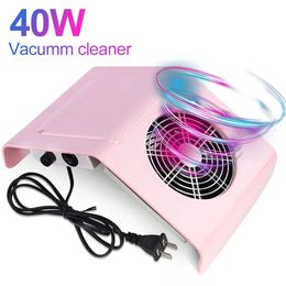 40W Pink or white Nail Dust Collector Nail Suction Fan Nail Dust Vacuum Cleaner Machine with 2 Dust Collecting Bag Salon Tools 240123