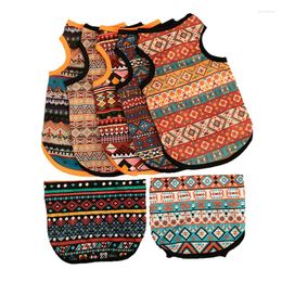 Dog Apparel Pet Clothing Cat Anti-hair Ethnic Style Summer Thin Vest Supplies T-shirt Jumper Accessories