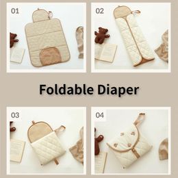 Change Mat Baby Waterproof Diaper Portable Baby Changing Table Reusable Washable Diapering Pad Nursery born Foldable Mattress 240129