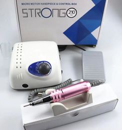 35000RPM STRONG 210 Micromotor Handpiece Control Box Electric Nail Drill Machine Manicure Nail Art Equipment 240123