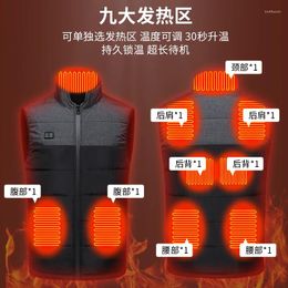 Hunting Jackets 9 & 4 Places Heated Vest Men Women Usb Jacket Heating Thermal Clothing Winter Black