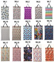 Sigzagor Large Hanging WetDry Pail Bag for Cloth DiaperInsertsNappyLaundry With Two Zippered Waterproof Reusable19 Choice1016389