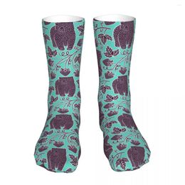 Men's Socks Bear Strawberry Pattern Unisex Novelty Winter Warm Thick Knit Soft Casual