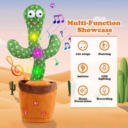 Baby Toys Talking Dancing Cactus with Lights and Music 120 Songs Plush Toys for Kids Christmas Birthday Gifts for Girls Boys 240119