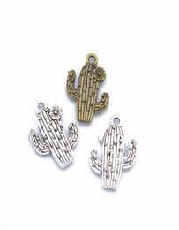 Bulk 200pcslot New Design Cactus Charms Pendant 2015mm antique silver antique bronze for DIY Craft8941765