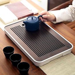 Tea Trays Chinese Bamboo Melamine Small Table Set Tray Drainage Water Storage Household Simple Sea