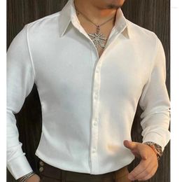 Men's Casual Shirts Spring British Business Shirt For Men Slim Office Long Sleeve Formal Dress Social Club Outfits Camisa Masculina