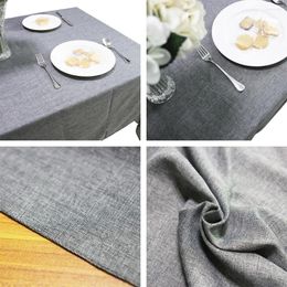 Table Cloth Grey Rectangular Tablecloth Modern Style Solid Colour Dining Set Wedding Decoration