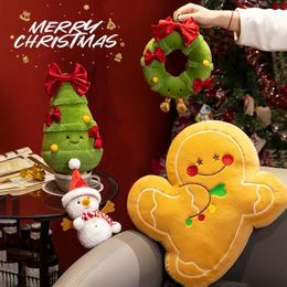 Cute Cartoon Snowman Plush Toy Stuffed Christmas Tree/Wreath Big Pillow Party Festival Gifts For Children Xmas Decoration 240123