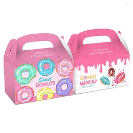 Gift Wrap 4pcs Donut Party Paper Candy Box For Baby Shower Cookies Boxes Theme Happy Birthday S Kids Favors