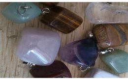 natural stone pendants whole lot 7352 mixed new cats eye rose quartz crystal red agate fit necklaces genuine jewelry7973831