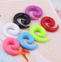 Sprial tunnel body Jewellery wholes 100pcs mix size mix Colour piercing sprial ear plug ear expander4071201