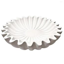 Dinnerware Sets Fluted Ruffle Decorative Bowl Resin Scallop Fruit Key For Entryway Table Coffee Dining Console Drop Delivery Home Gard Ot8Bh
