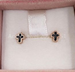 Motif Earrings Stud In Rose Gold Vermeil With Spinels Bear Jewelry 925 Sterling Fits European Jewelry Style Gift Andy Jewel 9149336005895122