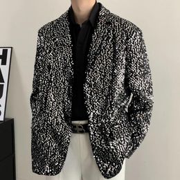 Men's Suits Men Spring Sparkling Sequins Blazer Party Annual Meeting Nightclub Stage Dress Bright Performance Suit Costume Homme